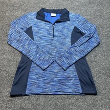 Columbia Women's 1/4 Zip Pullover Fleece Size Medium Geometric Blue