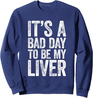#ad #ad My Liver Is Having A Rough Day Drinking Humor Unisex Crewneck Sweatshirt $23.99