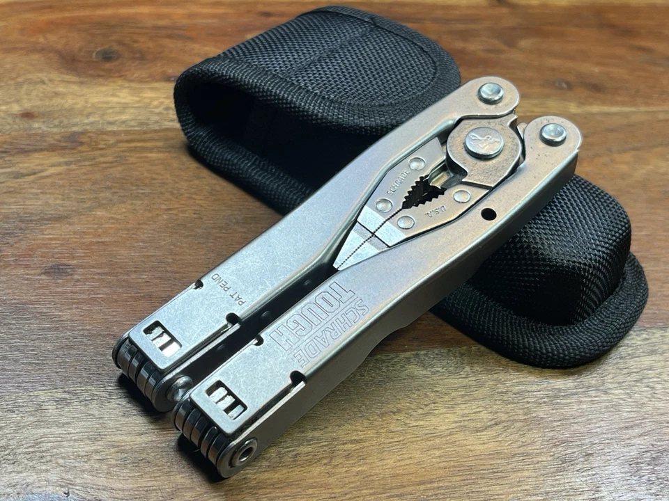 Cuchillos herramienta resistentes vintage Schrade EE. UU. alicates múltiples + funda de nailon para todo tipo de clima Foto 2 de 4