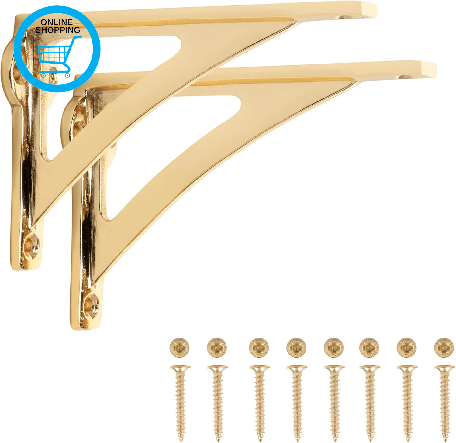 Ironbridge Brass-Plated Shelf Brackets | Heavy Duty Wall Brackets for Shelves |