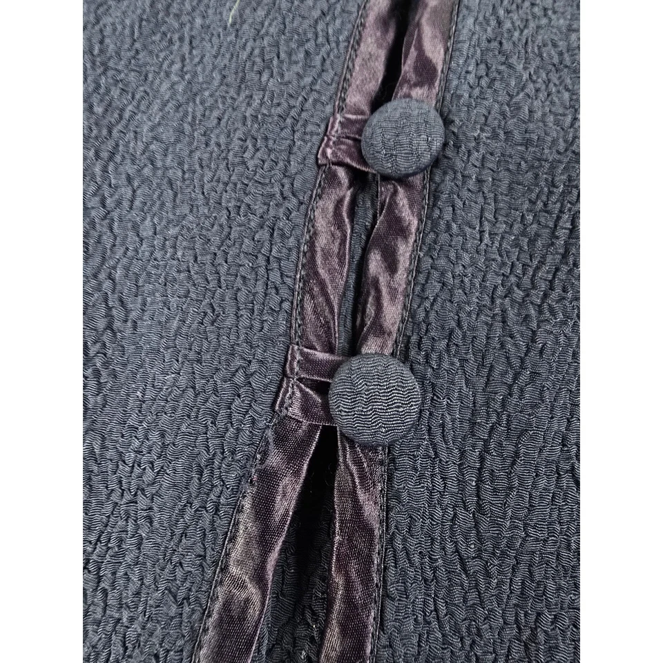 Túnica texturizada vintage Rampage para mujer mediana azul con botones delanteros EE. UU. Foto 2 de 4