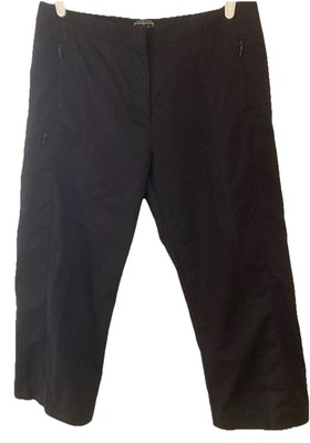 Adidas Capri Golf Pants Womens 14 Stretch Cotton Blend Crop Flat Front Black