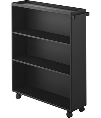 Yamazaki Tower a hidden comic rack with handles black W59 x D15.6 x H70cm