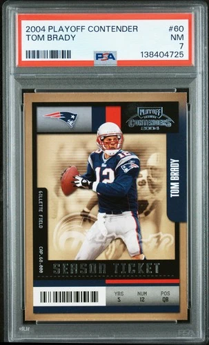 2004 PLAYOFF CONTENDERS #60 TOM BRADY PSA 7