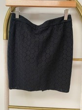 Blumarine Made in Italy 100 Cotton Eyelet Mini Pencil Navy Summer Skirt Size 2