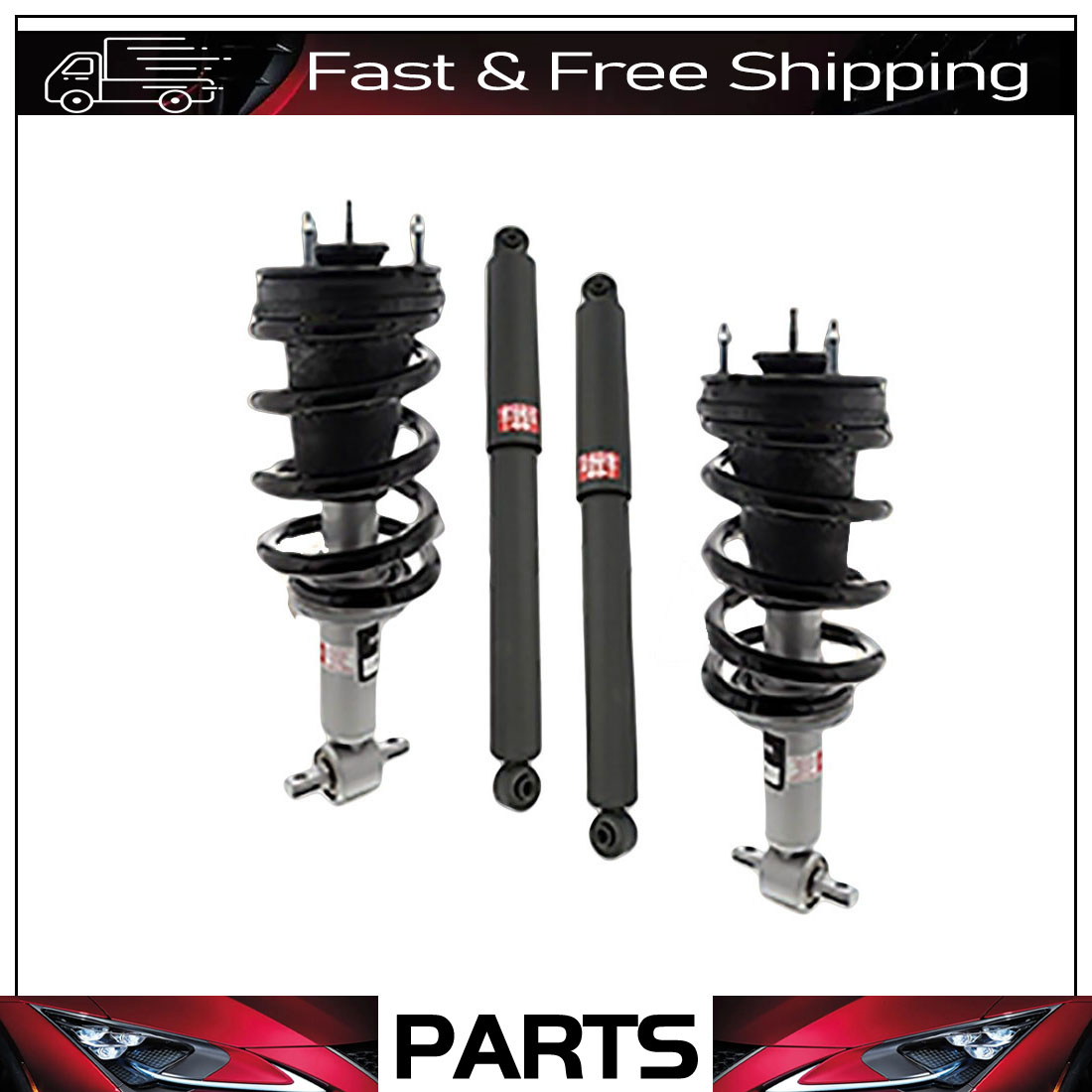 KYB Front Strut & Rear Shock Fits 2014-2019 Chevy Silverado 1500 4WD