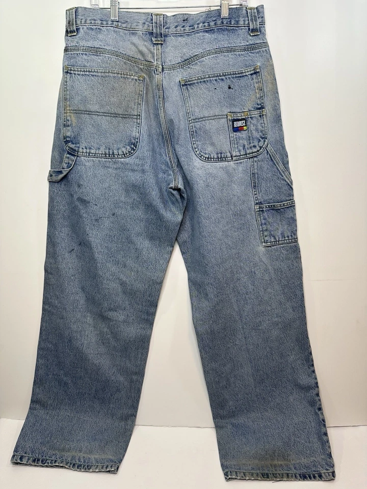 Rare Vintage Request Jeans Carpenter Denim Pants Blue 36x30 Made in Hong Kong - Image 2 of 4