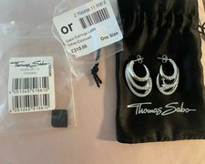 THOMAS SABO LADIES SPARKLING SILVER EARRINGS 925 Silver NEW IN PACKING