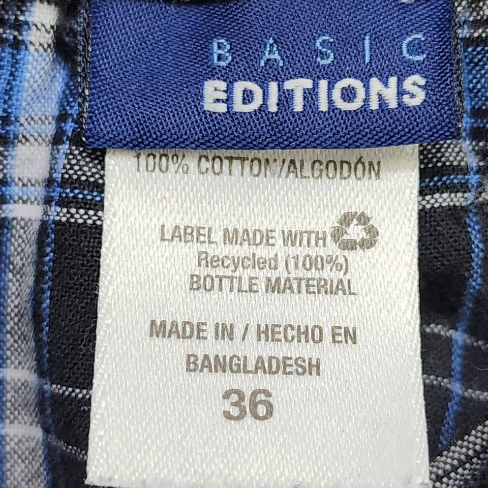 Basic Editions Короткие Мужские 36 Синие Черные Клетчатые Грузовые Универсальные Опрятные Skater Повседневные - Изображение 3 из 4