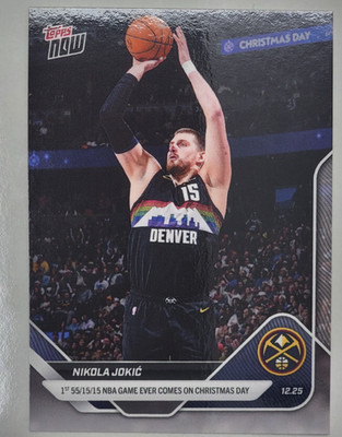 Nikola Jokic 1st 55/15/15 Game 2025-26 NBA Topps NOW Card 103