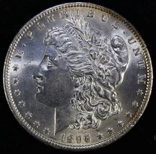 1896 $1 Morgan Silver Dollar BU UNCIRCULATED #M6