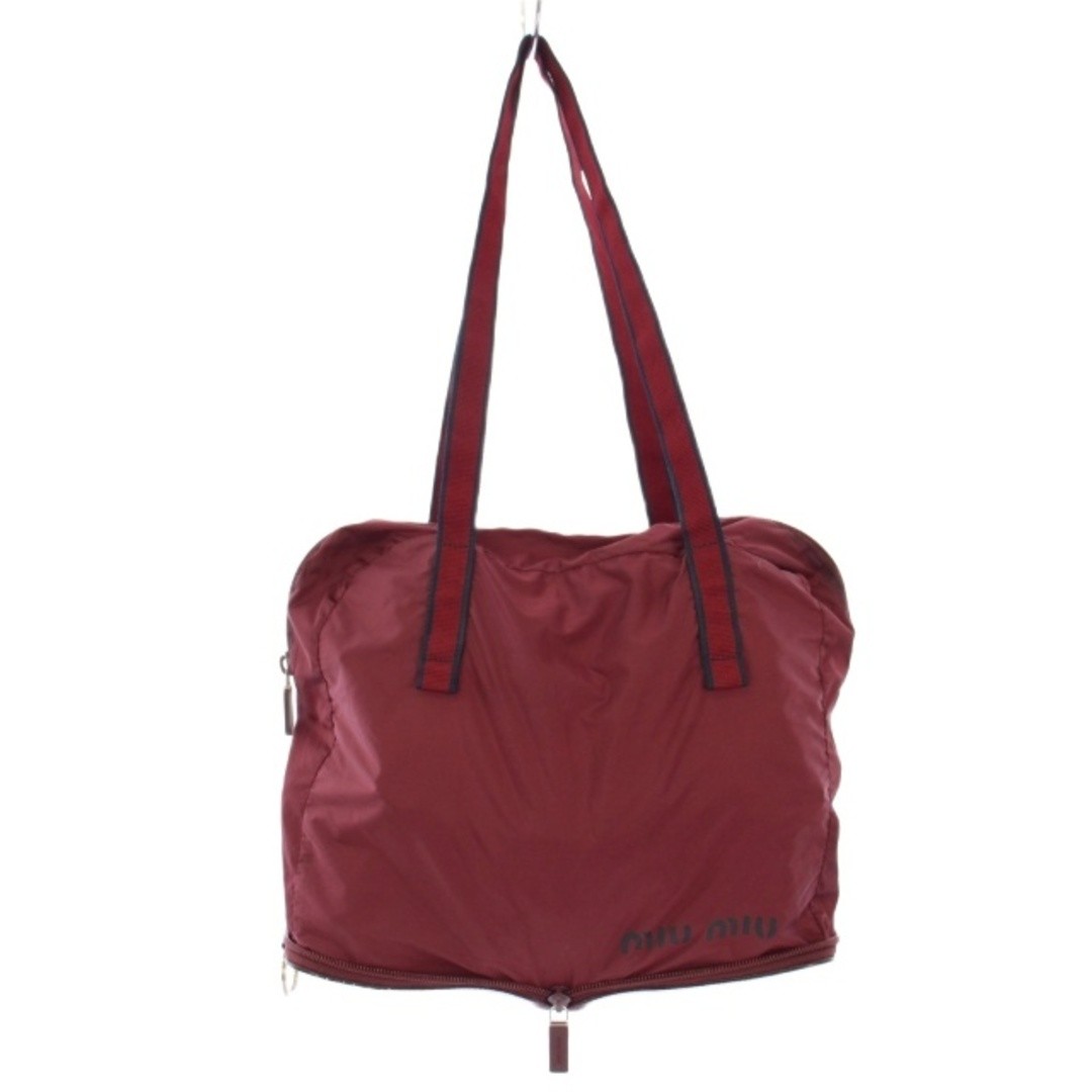 Miu Miumiu Folding Bag Tote Shoulder Bordeaux TK Used