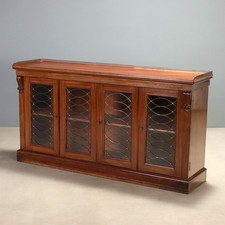 Credenza Vittoriana Antica Mogano Ante Vetro Inghilterra XIX Secolo Originale