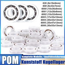 POM Kunststoff Rillenkugellager Kugellager Roller Bearings Wasserdicht ID 6-30mm