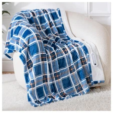 Electric Blanket Heated Throw 50" x 60" with 8 Heat Levels & Hours Auto Off