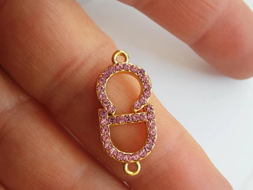 Conector Dior oro/rosa logotipo CD ancho 0,8 pulgadas Foto 2 de 4