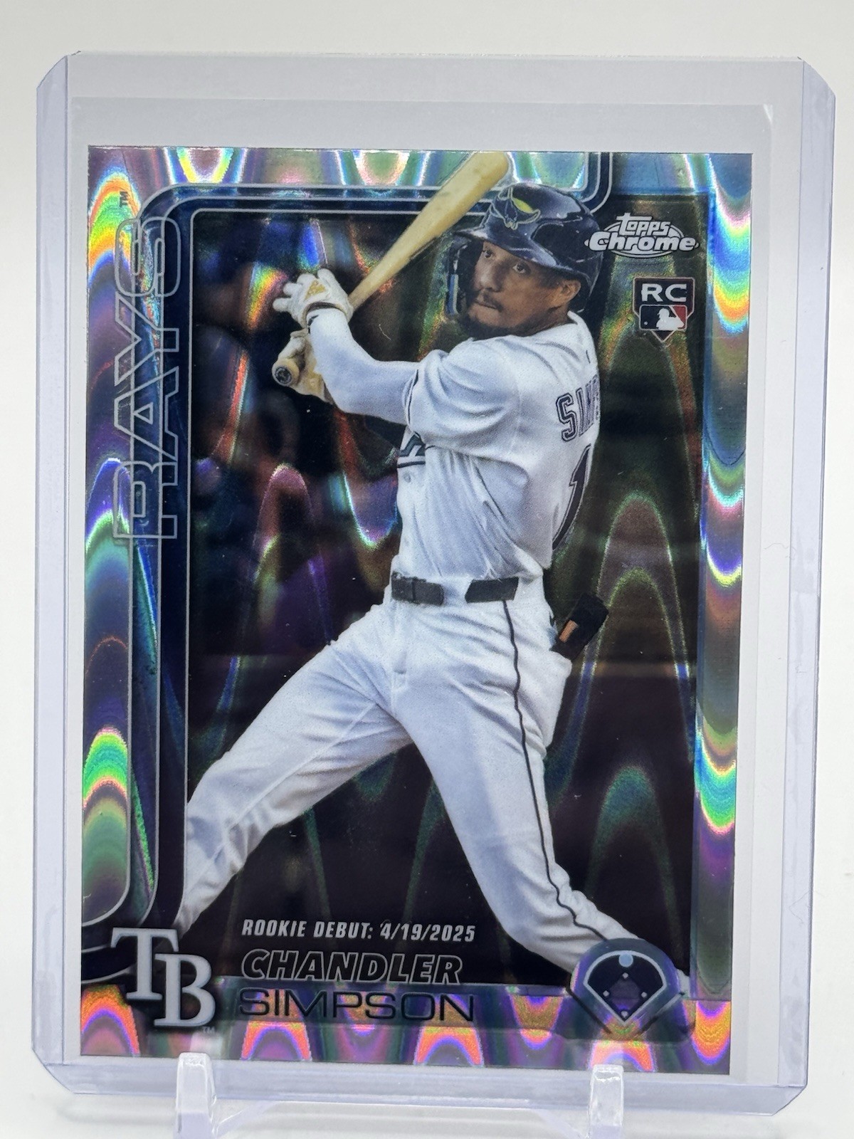 2025 Topps Chrome Update #USC17 Chandler Simpson Rookie RayWave Refractor Rays