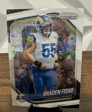 Braden Fiske 2025 Panini Prizm #144 White Disco Los Angeles Rams