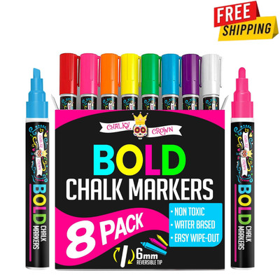 Liquid Chalk Markers for Blackboards - Bold Color Dry Erase Marker - Chalk Marke