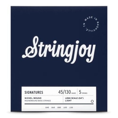Stringjoy Signature Nickel Roundwound 5-String Electric Bass Guitar Strings