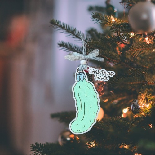 Set of 3 Cartoon themed Cucumber Ornaments Perfect for Holiday Decoration - Picture 5 of 8