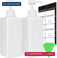 White Soap Dispenser with Waterproof Labels, Thickened Plastic Hand Soap Dispens