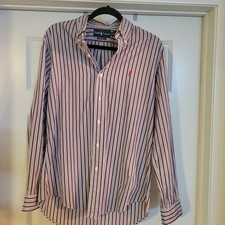 Ralph Lauren Men's Shirt Stripe Long Sleeve Custom fit 15.5 Medium