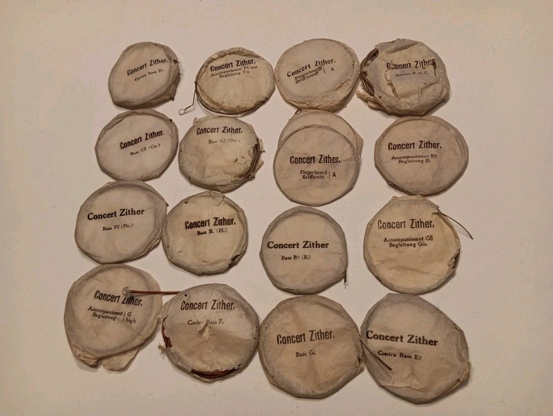 Vintage Concert Zither Music Strings, New Old Stock.