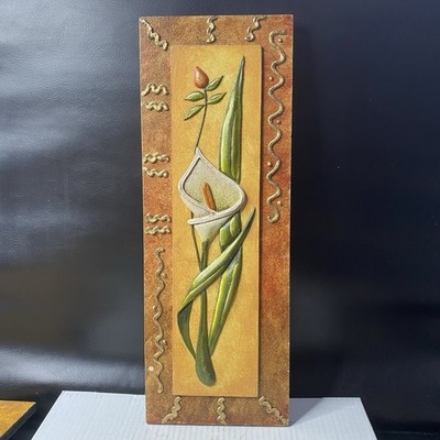 Beautiful Long  Floral Glazed Tile Heavy Shinny Unique