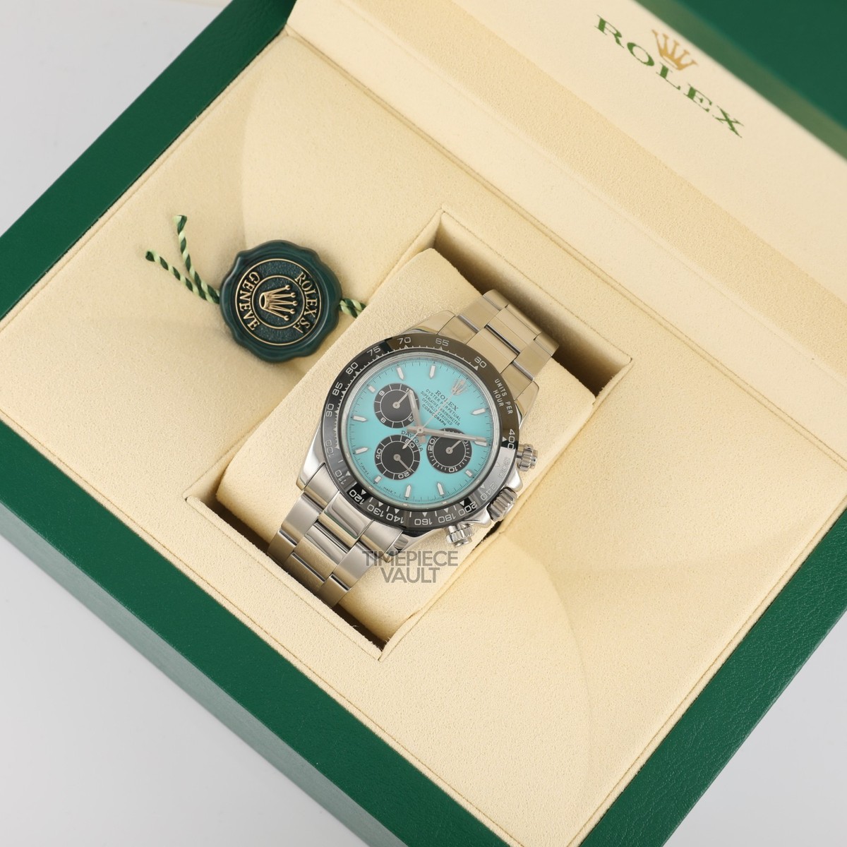 Rolex Daytona 116520 Steel 40mm Chronograph Turquoise Dial Black