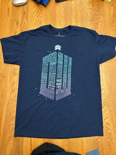 ✰ DOCTOR WHO LOT of THREE T-Shirts, New & NwoT Van Gogh Union Jack & Words LARGE - Picture 2 of 10