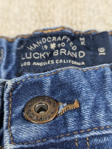 Lucky Brand Jeans Boys Size 16 Blue Fade Whiskered Medium Wash Classic Straight - Picture 10 of 13