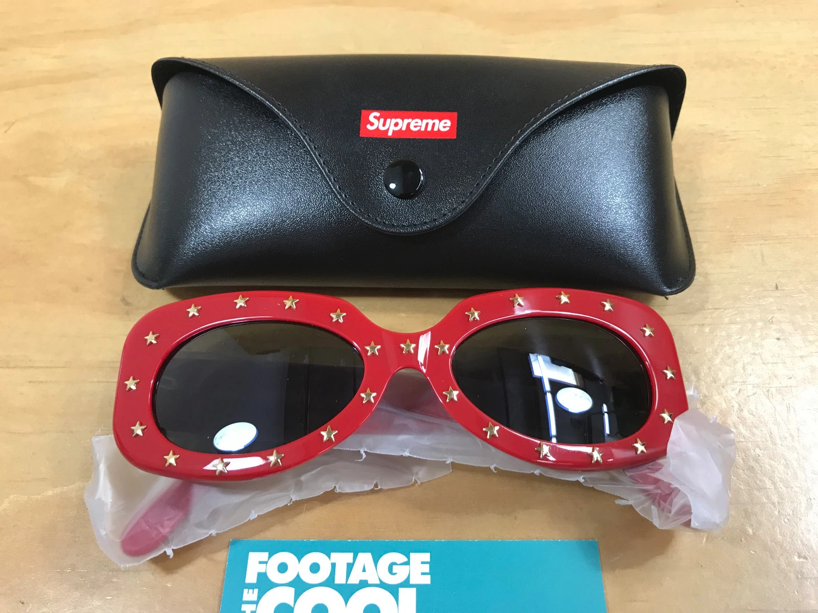 LUNETTES DE SOLEIL 2018 SS18 SUPREME ROYALE BOÎTE OR ROUGE LOGO ÉTUI TISSU PROPRE NEUF