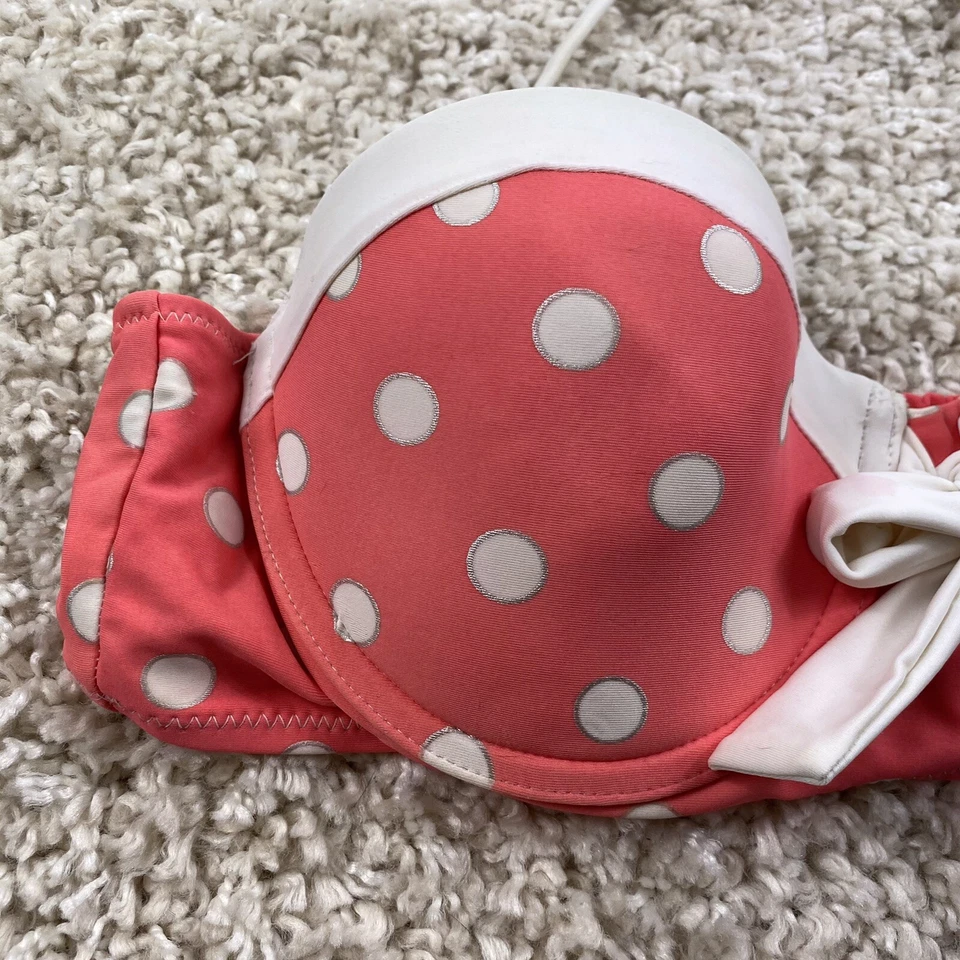 OP 初中女式大码 11-13 比基尼泳衣上衣波点蝴蝶结聚拢  — 第 2/4 张图片