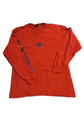 Vtg 90s Hawaiian Surfboards Maui Red M LS T-shirt Red Island Creations HIC