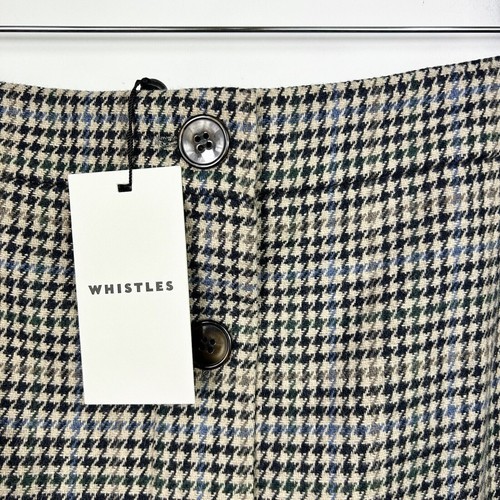 Whistles Houndstooth A-Line Wool Skirt 16 Button Through Beige Neutral RRP £99 - Picture 3 of 7