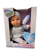 Play Right 12" Baby Doll with 1 Bottle 1 Magnetic Pacifier