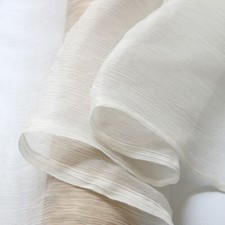 1 Yard Natural White Black Silk Georgette Crepe Gauze Fabric Crinkled Yoryo Silk