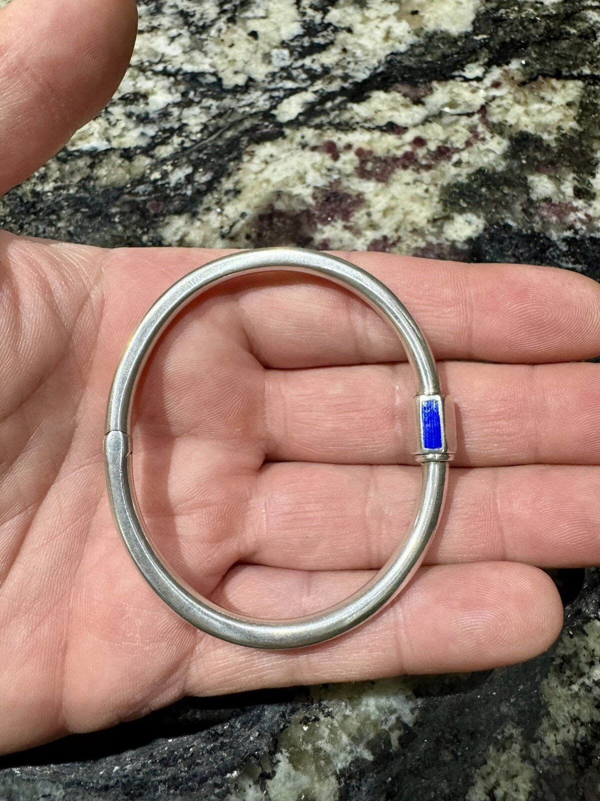 Bracelet manchette vintage authentique Gucci argent sterling 6,5