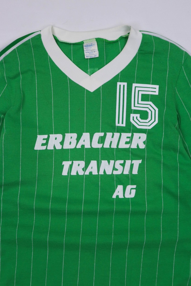 70-80s Vintage Adidas Ventex Made in France Striped Green LS