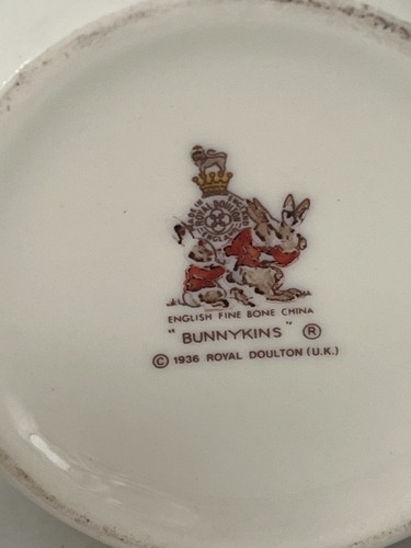 Vintage Bunnykins China Royal Doulton Set of 3 Christening Gift - Picture 6 of 7
