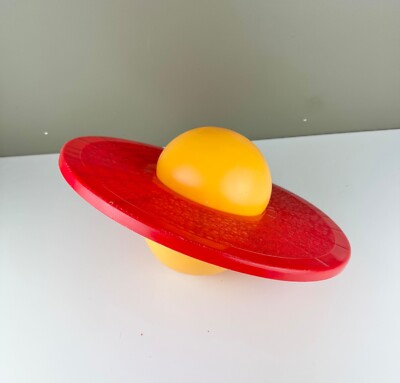 Vintage Saturn Ball Pogo Ball Toy Red and Yellow
