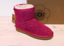 OOG GENERATION Wildleder Stiefel Leder Lammfell Yeti Boots Pink - Neu !