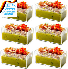 LATERN 50 Stück Kunststoff Dessertbecher, 140 Ml Rechteckige Dessertbecher Trans