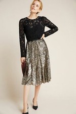 New Anthropologie Orleans Sequined Midi Skirt size S 150 NWT