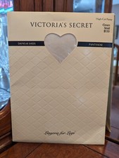 NOS Victoria's Secret High-Cut Panty Daywear Sheer Pantyhose In Cream Sm.