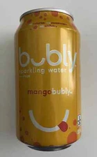 Unopened can of mango Bubly (Canada, bilingual, wooh! on the tab)
