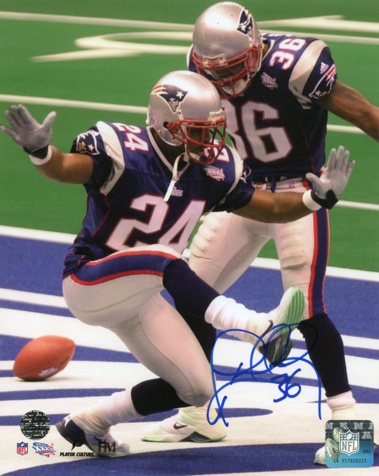 Lawyer Milloy New England Patriots Signed SB XXXVI w/ Ty Law 8x10 Pats