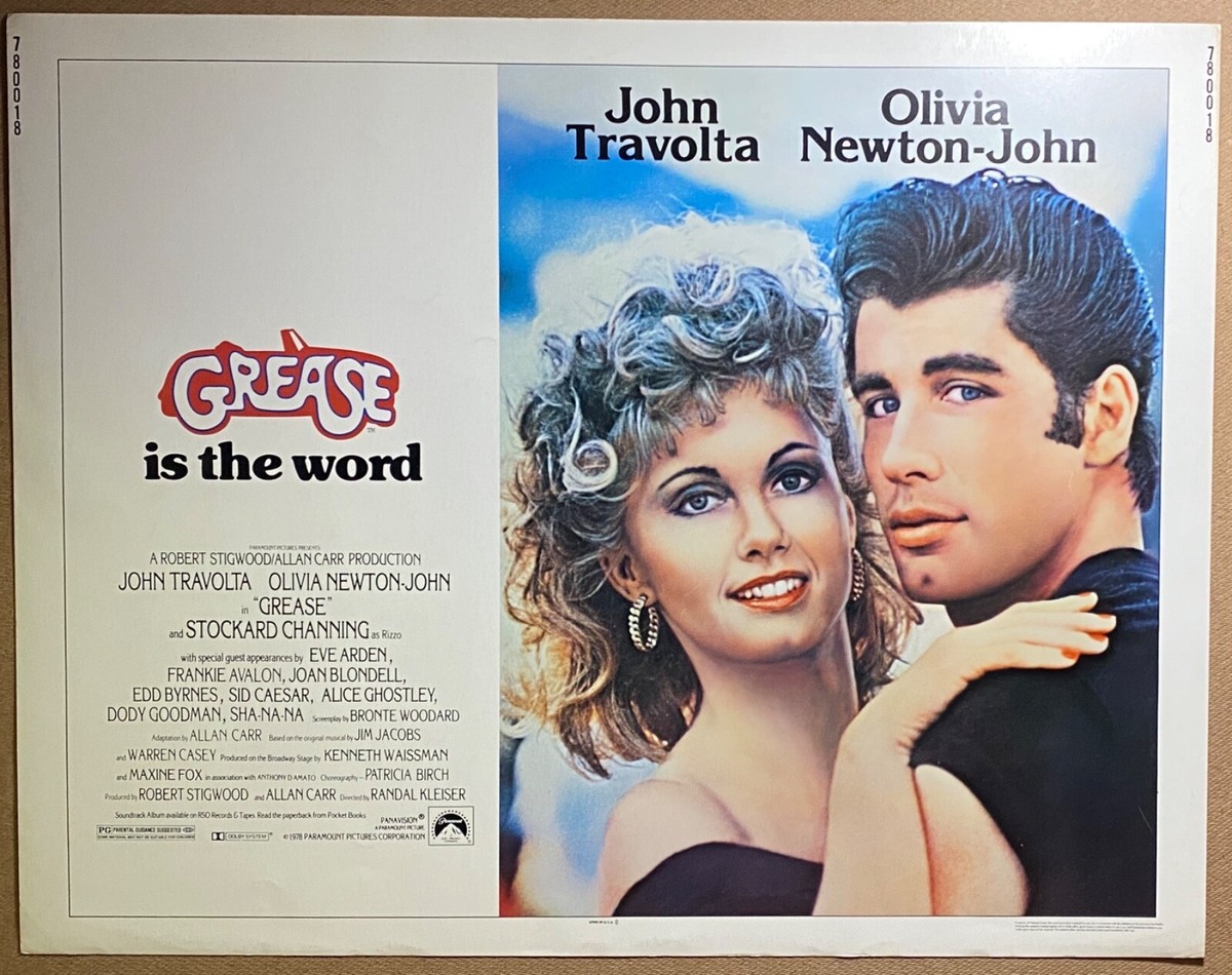 GREASE 1978 VINTAGE ORIGINAL 22X28 HALFSHEET JOHN TRAVOLTA OLIVIA