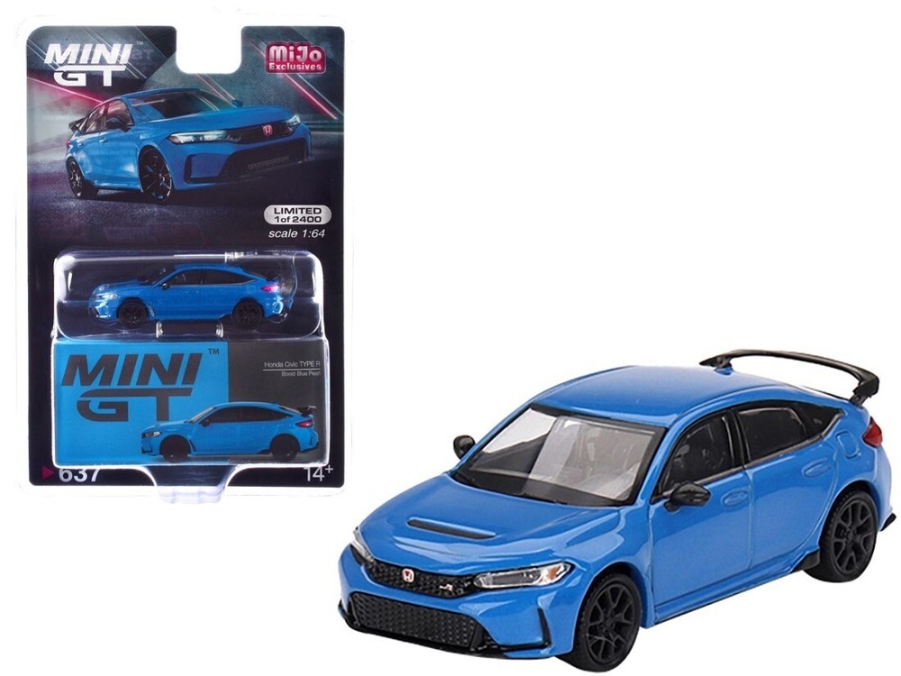 Mini GT 1:64 Honda Civic Type R Boost Blue Pearl MGT00637 Diecast Model Car New